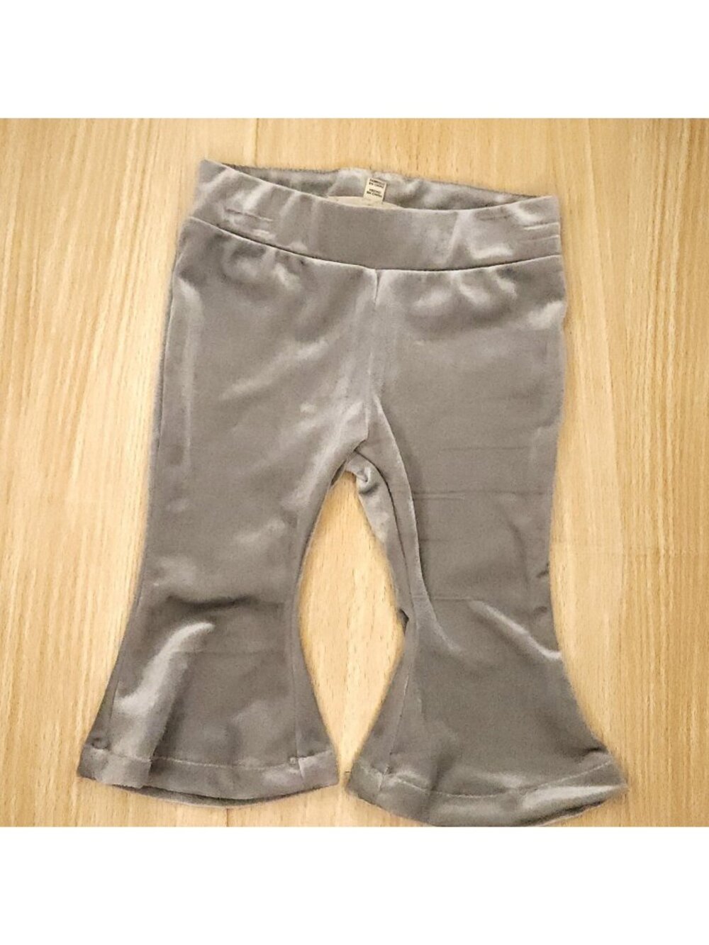 Jessica Simpson Infant Girls Grey Velvet Pull On Flare Pants 0-3 Months